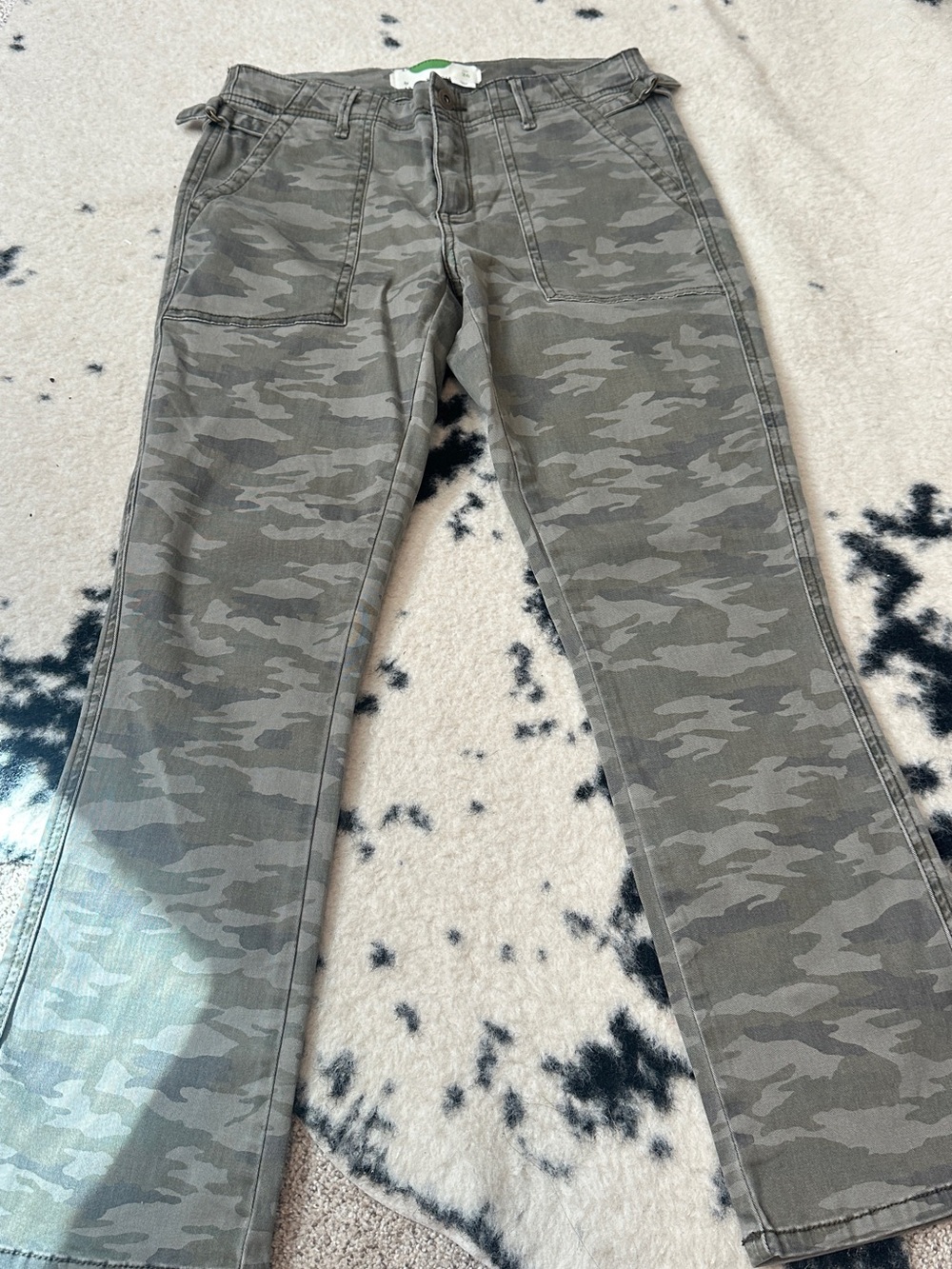Anthropologie Hei-Hei Camo Straight-Leg Pants